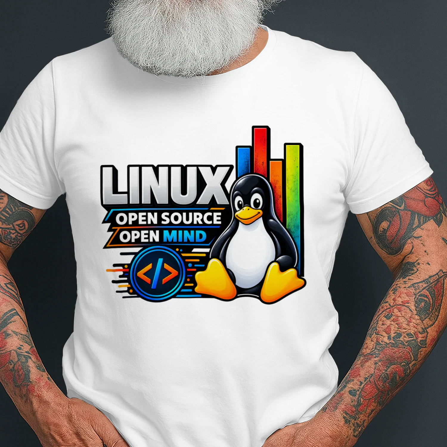 Linux Open Source Open Mind - Tux Penguin T-Shirt