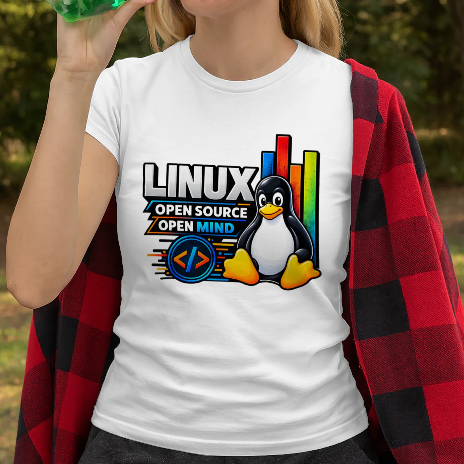 Linux Open Source Open Mind - Tux Penguin T-Shirt