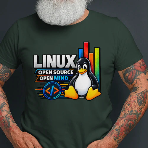 Linux Open Source Open Mind - Tux Penguin T-Shirt