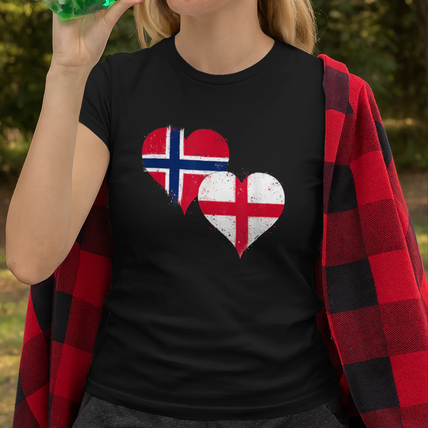 Cool Noorse en Engelse Vlaggen – Trots van Noorse en Engelse Fans T-shirt - LIMITE EDITION 