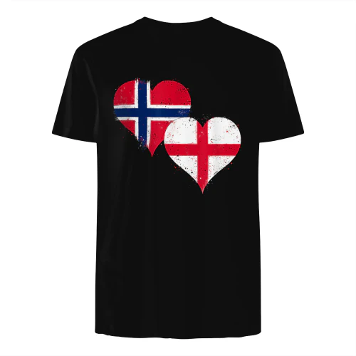 Cool Noorse en Engelse Vlaggen – Trots van Noorse en Engelse Fans T-shirt - LIMITE EDITION