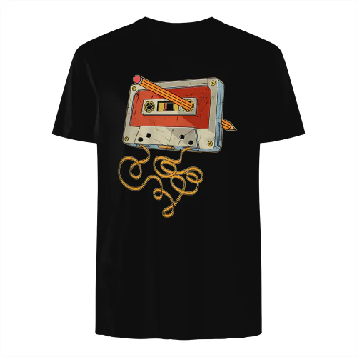 Grappig heren T-shirt met cassette en potlood – jaren 80 en 90 – geboren millennial T-shirt - LIMITE EDITION