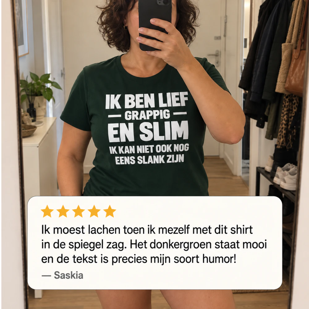 Ik Ben Lief Grappig En Slim T-shirt 