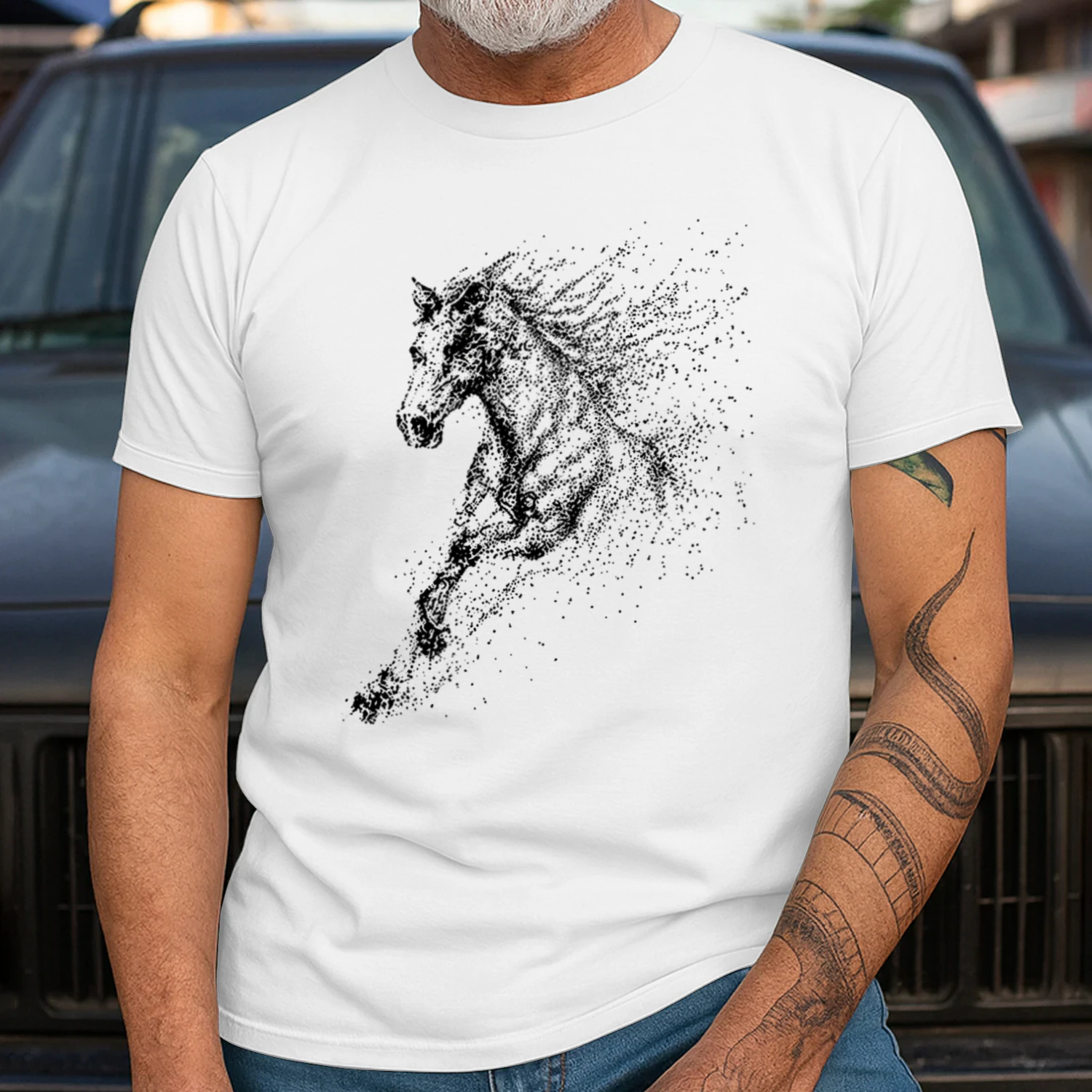 Rennend Paard T-shirt | Artistieke Dieren Print 