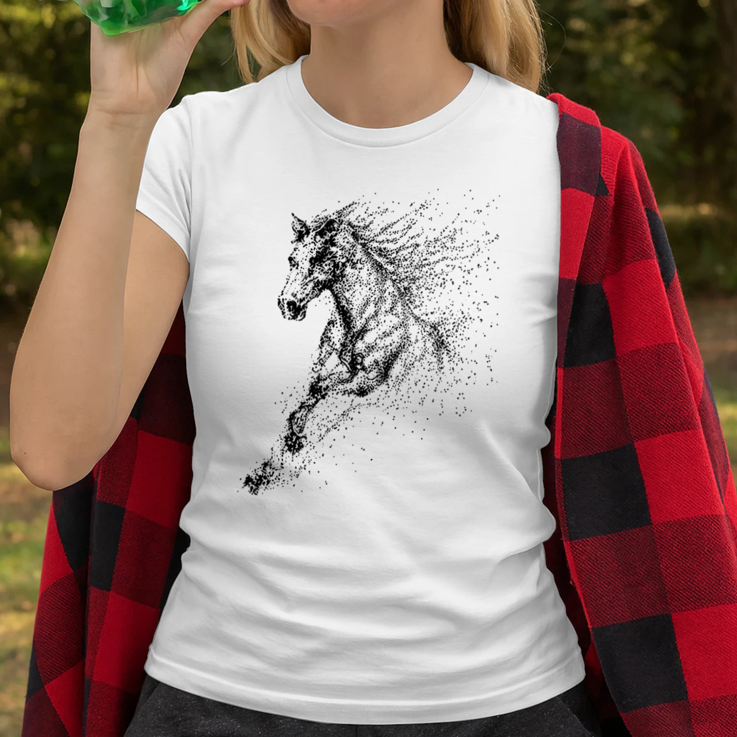 Rennend Paard T-shirt | Artistieke Dieren Print 