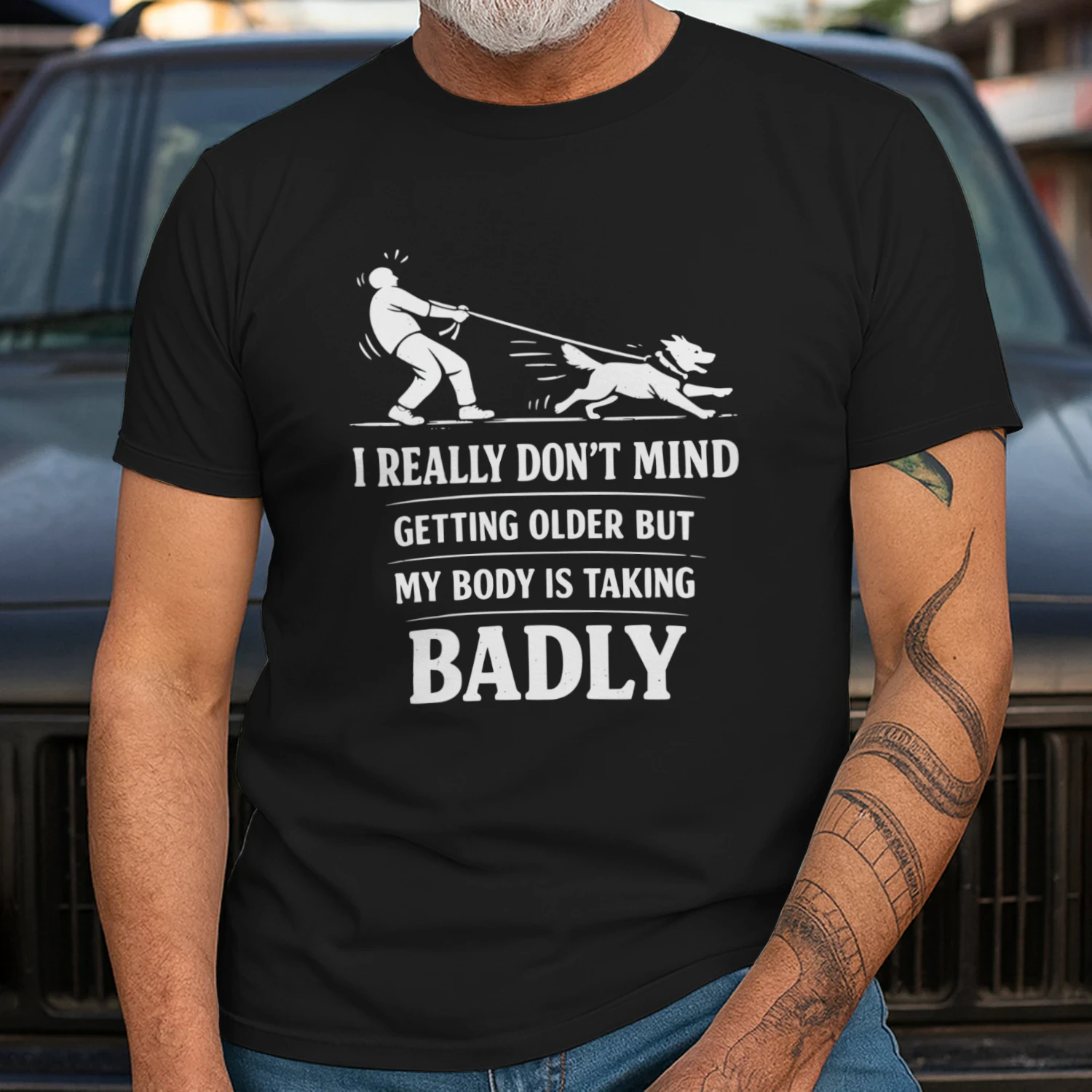 Funny Aging Dog Lover T-Shirt – Getting Older Humor Tee