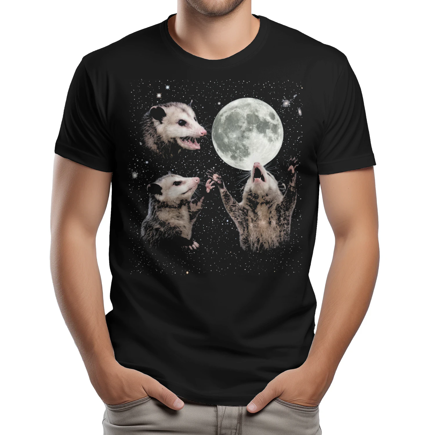 Opossum Howling at Moon Vintage 90s Graphic T Shirt, Retro Possum Silly Gift