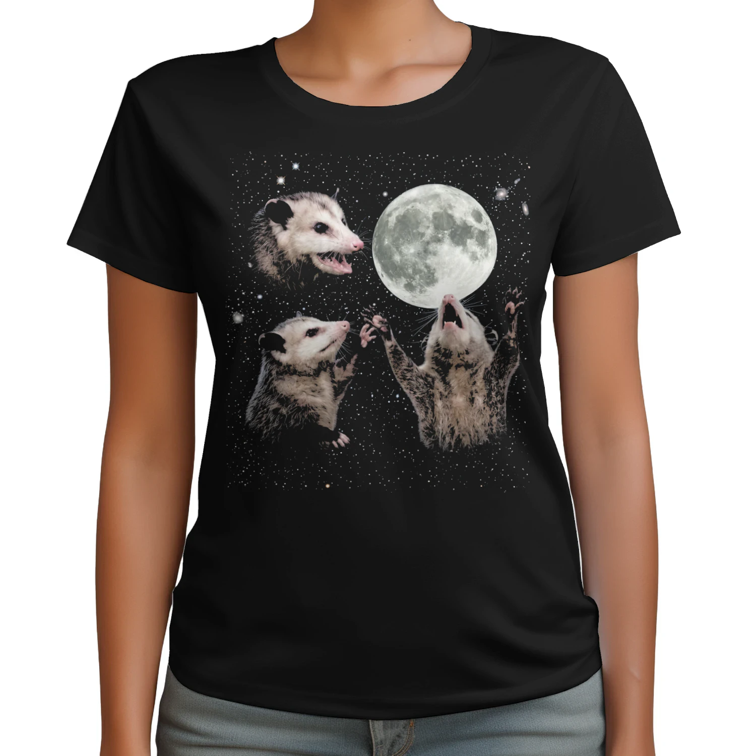 Opossum Howling at Moon Vintage 90s Graphic T Shirt, Retro Possum Silly Gift