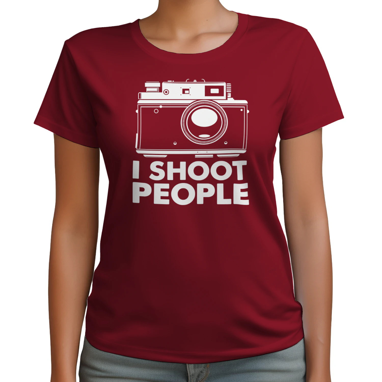 Photography Camera T-Shirt I Shoot People film Camera Tshirt distressed print v3 Photographers Tee Shirt Mens Womens Ladies Kids Geek Funny