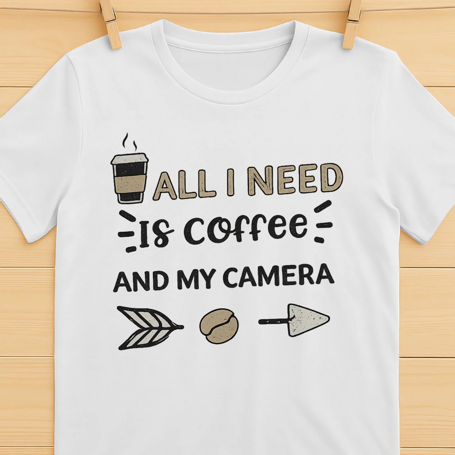 All I Need Is Coffee And My Camera – Vintage Photographer Graphic Design