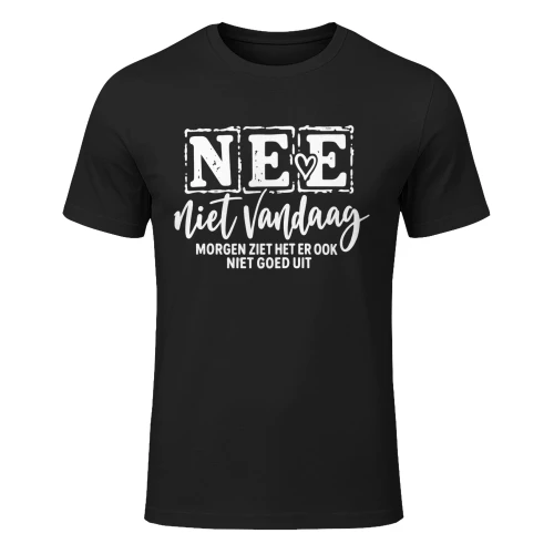 “NEE — NIET VANDAAG — MORGEN ZIET HET ER OOK NIET GOED UIT”