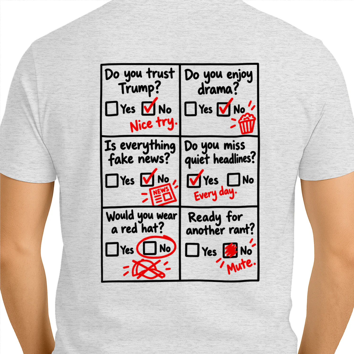 Trump Questionnaire Shirt – Funny Political Satire