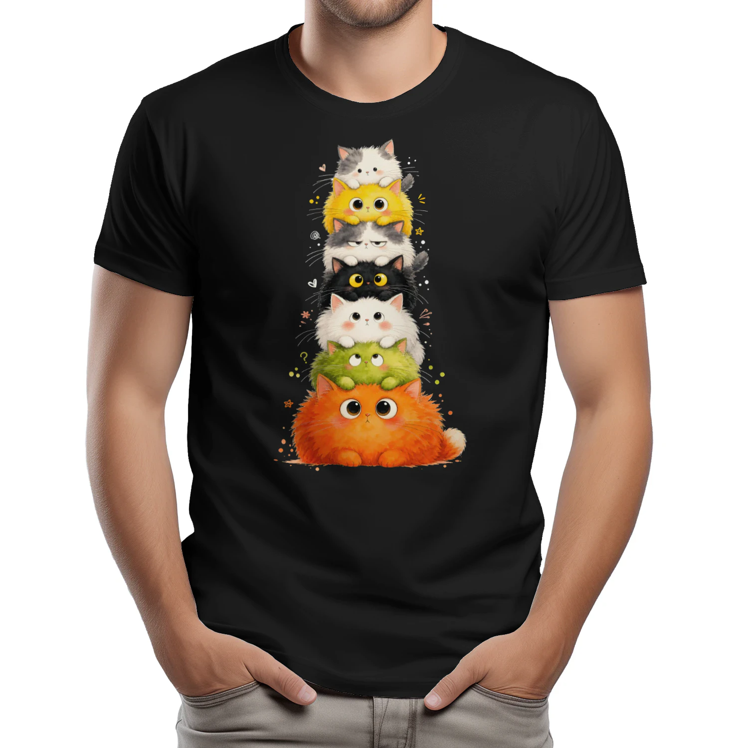 T-shirt - Kleurrijke Kittens Cadeau, Cat Lover Graphic