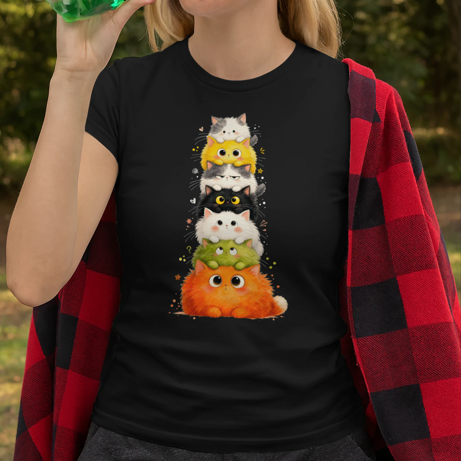T-shirt - Kleurrijke Kittens Cadeau, Cat Lover Graphic