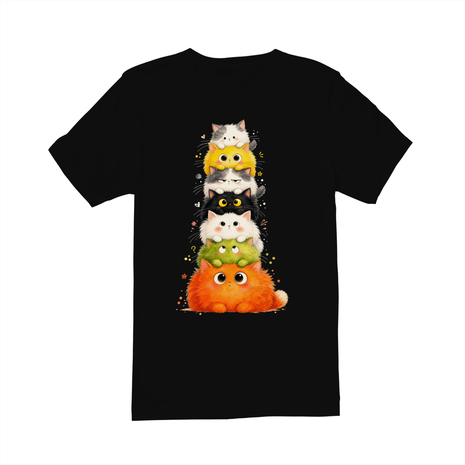 T-shirt - Kleurrijke Kittens Cadeau, Cat Lover Graphic