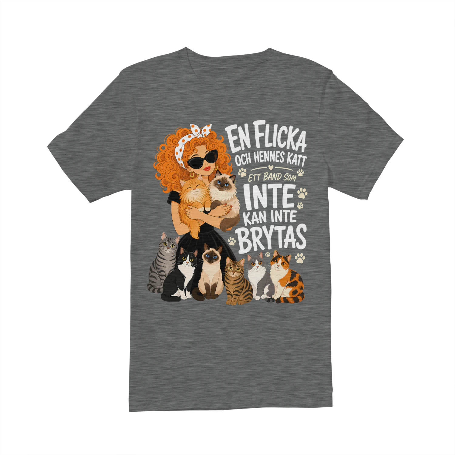  T-shirt - EN FLICKA OCH HENNES KATT – ETT BAND SOM INTE KAN BRYTAS