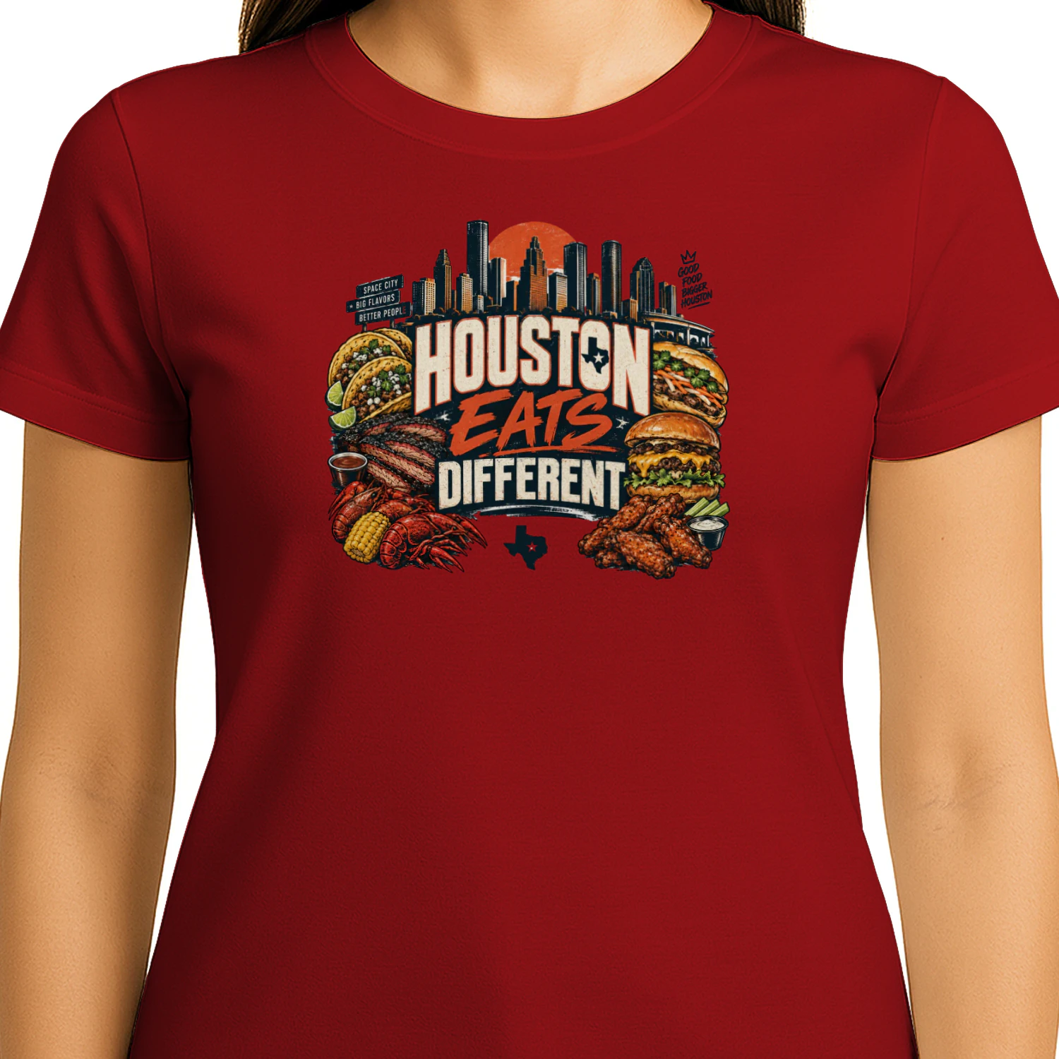 01 - Houston Eats Different-PRINT-300DPI - T-Shirt
