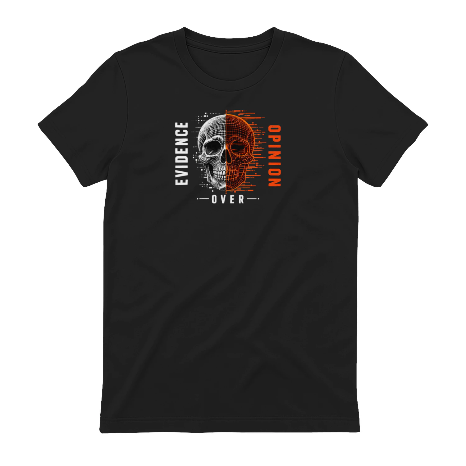 Evidence Over Opinion Split Skull product mockup