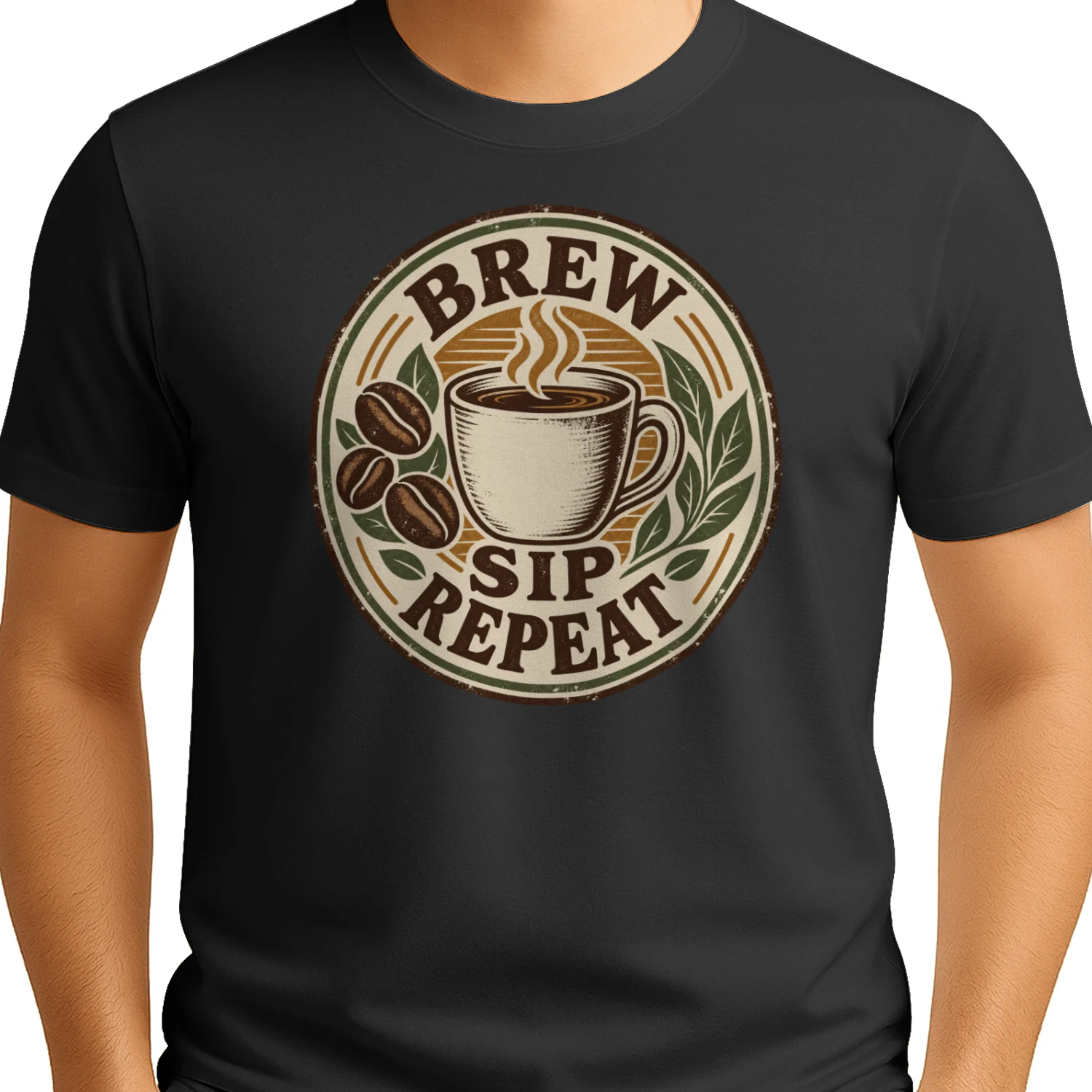 Brew Sip Repeat Café Badge