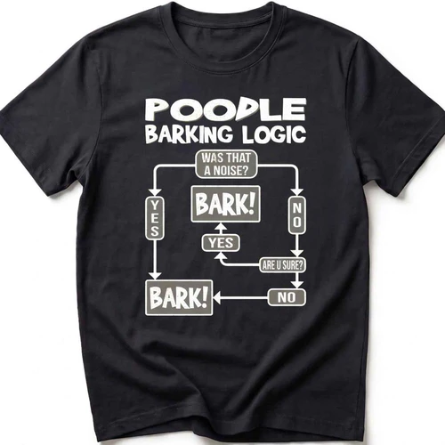 Poodle Barking Logic Funny Dog Lover T-Shirt