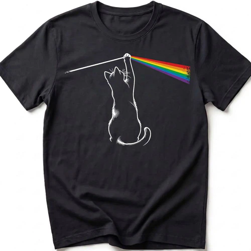 Cat Rainbow Prism Funny