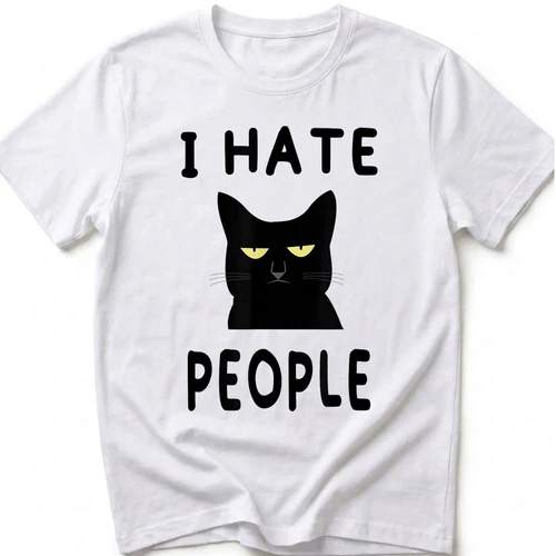 i hate people cat funny