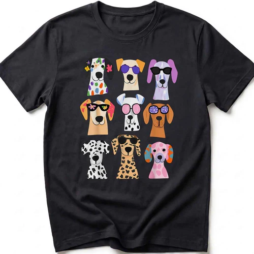 Cute Colorful Dog Breed Lover T-Shirt