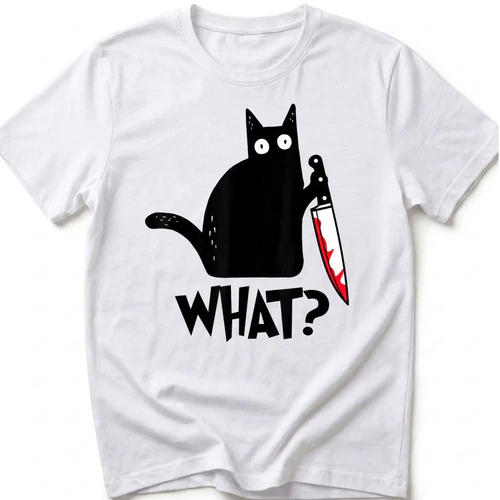 What? Funny Black Cat Lover T-Shirt
