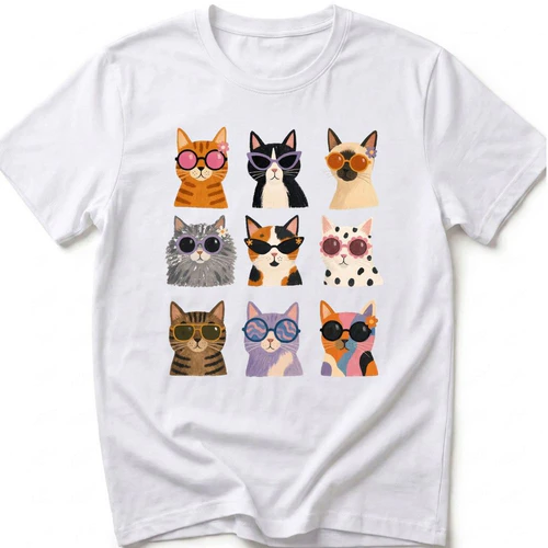 Colorful Cat Lover Cool Cats Sunglasses Feline funny
