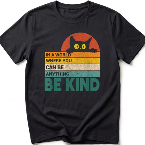 in a world where you can be anything be kind cat