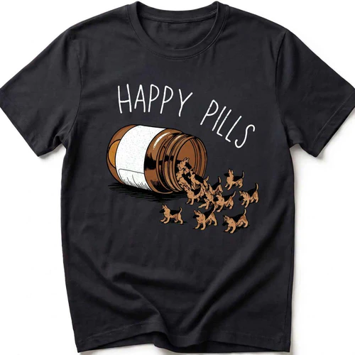 Happy Pills Funny Dog Lover T-Shirt