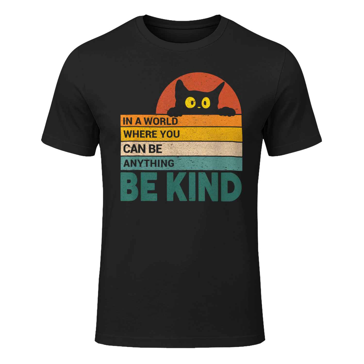 In a world where you can be anything be kind cat Funny cat tshirt