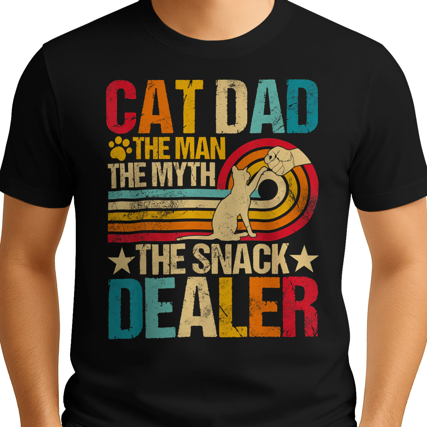 Cat Dad The Man The Myth The Snack Dealer Cat Vintage