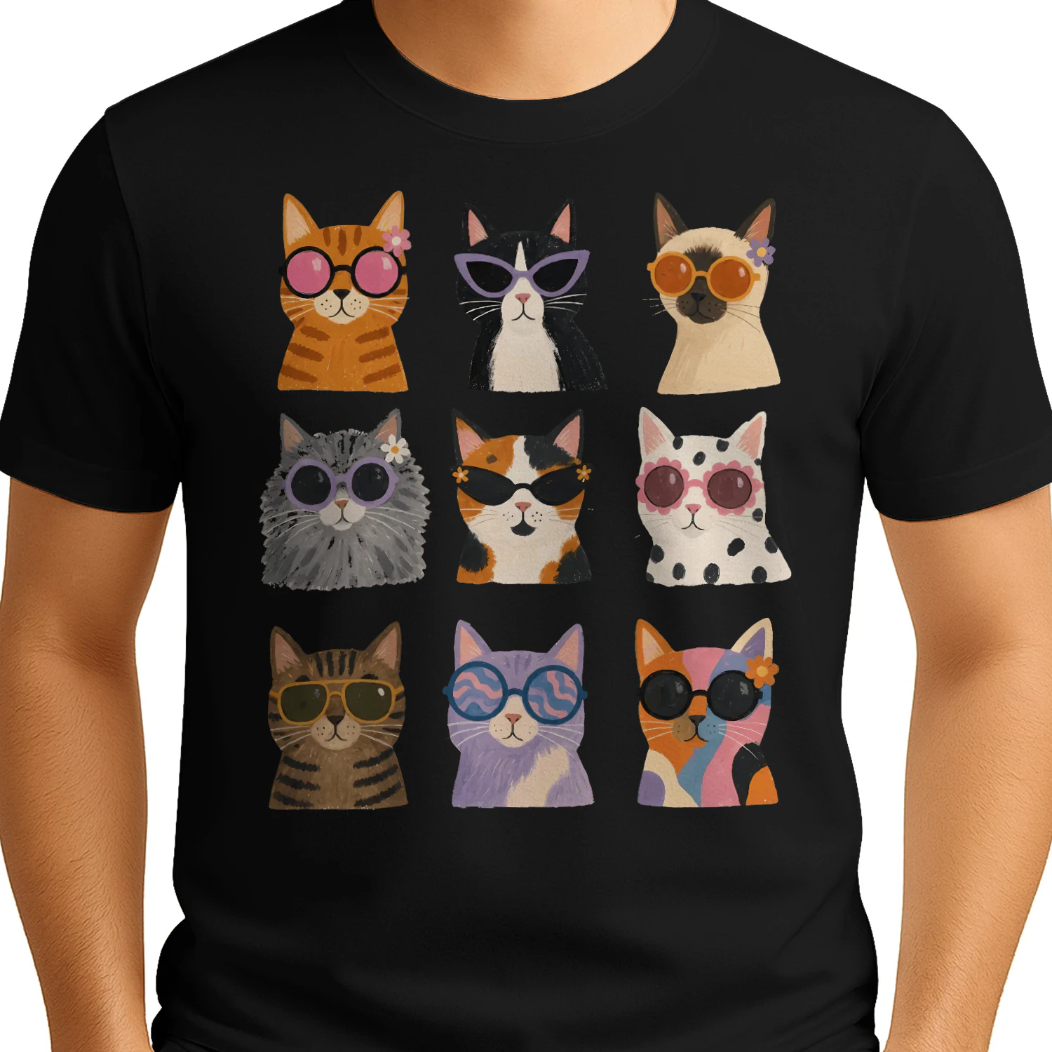 Cool Cats Sunglasses Colorful Cat Lover T-shirt