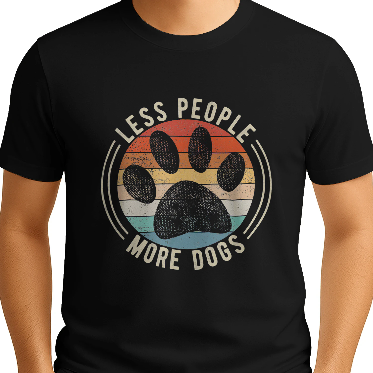 Less People More Dogs Funny Dog Lover T-Shirt