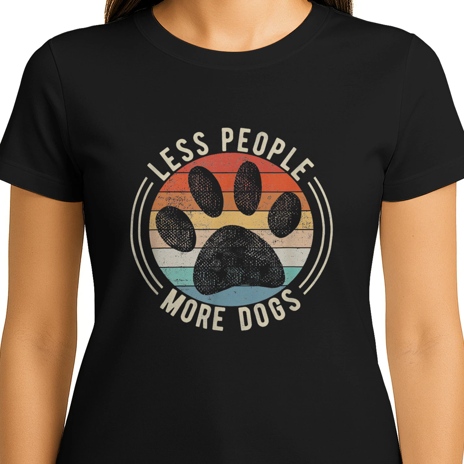 Less People More Dogs Funny Dog Lover T-Shirt