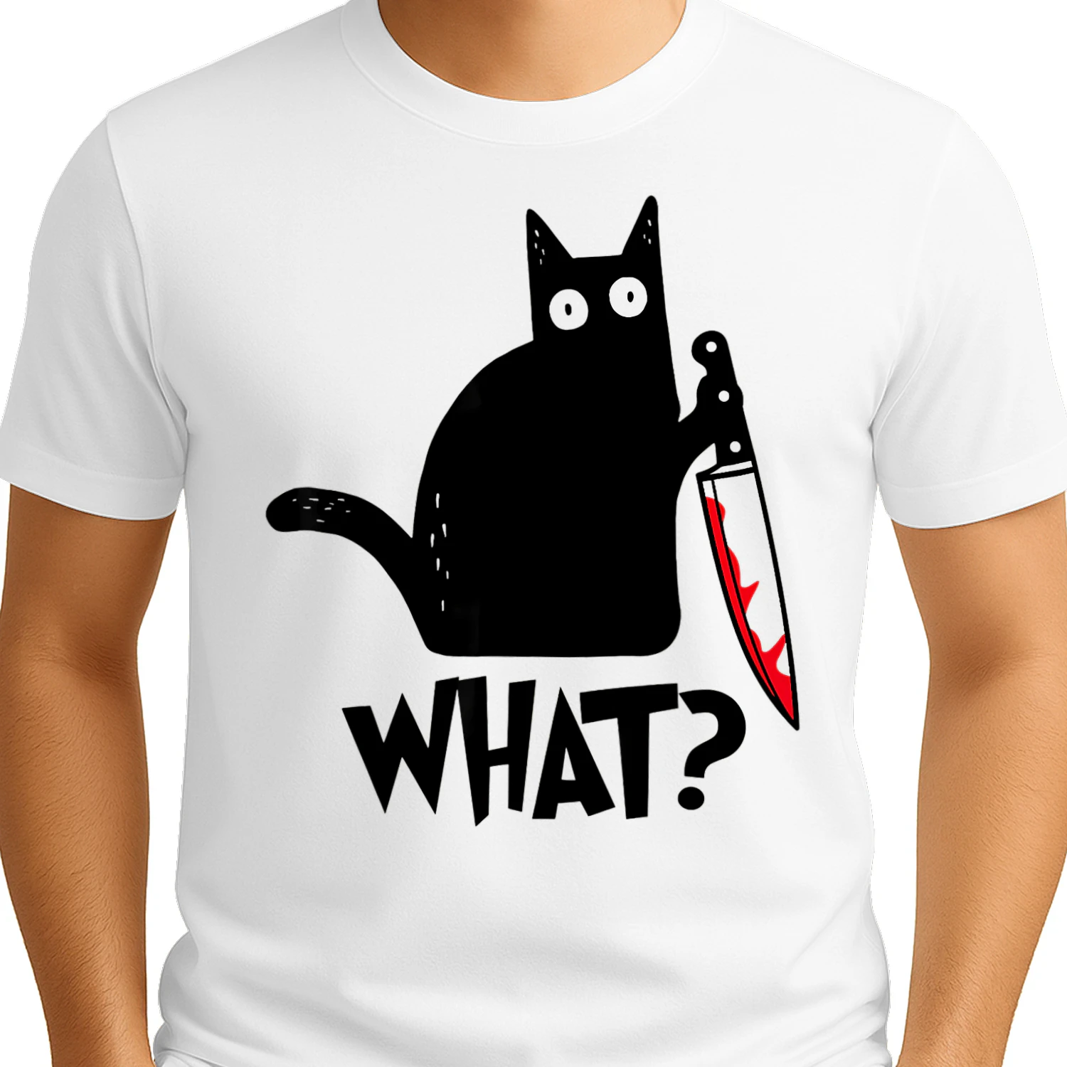 What? Funny Black Cat Lover T-Shirt