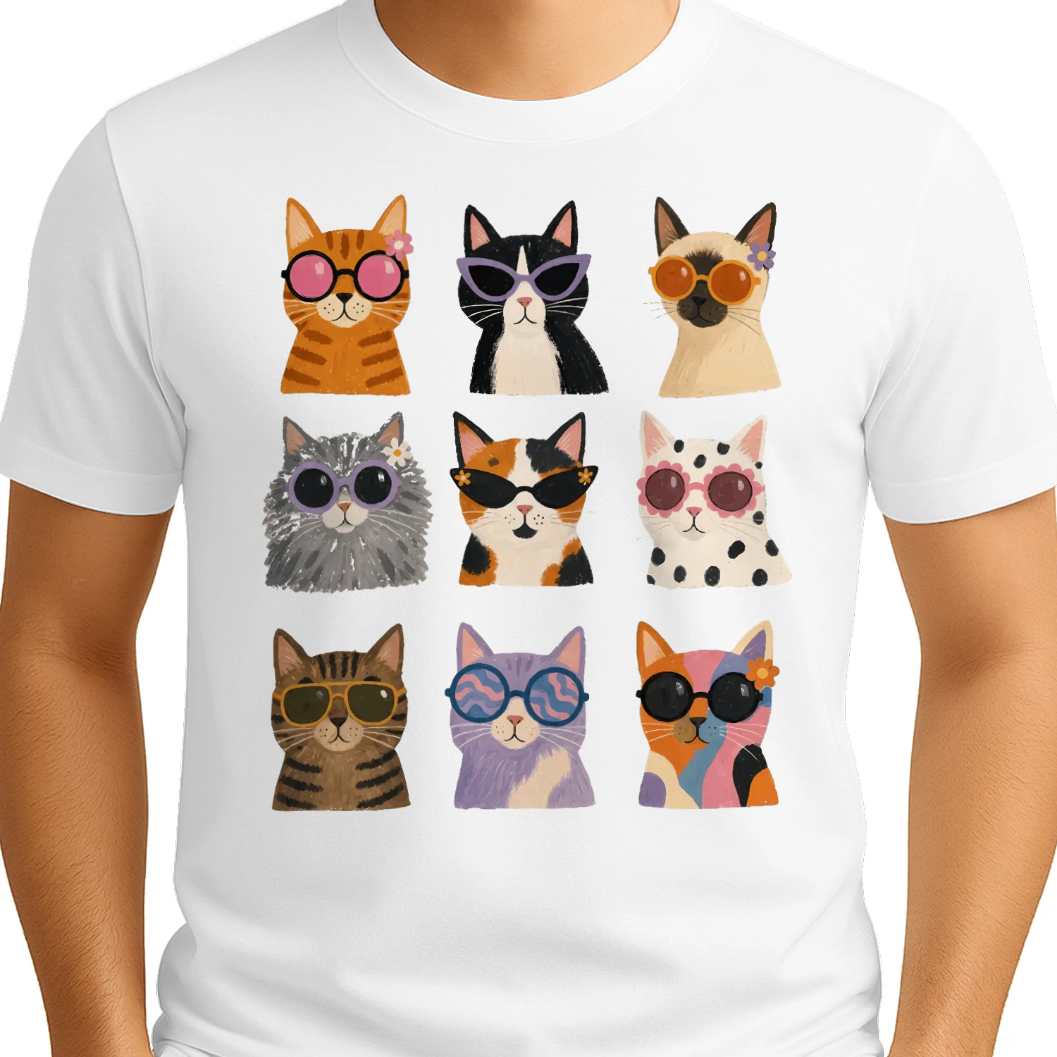 Colorful Cat Lover T-Shirt