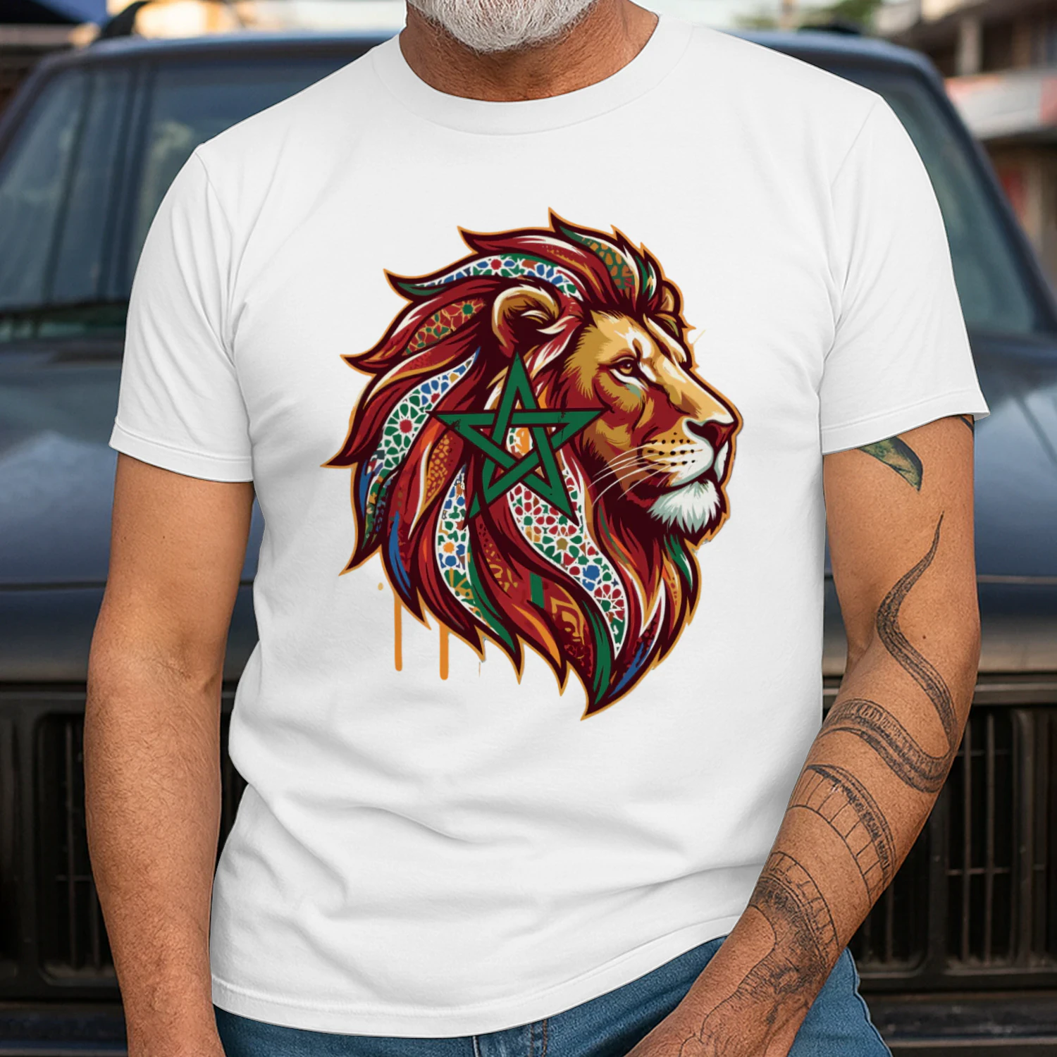  lion head moroccan zellige star