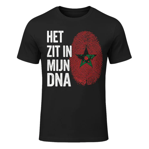 Marokko DNA Shirt - HET ZIT IN MIJN DNA - Marokkaanse Trots Vingerafdruk