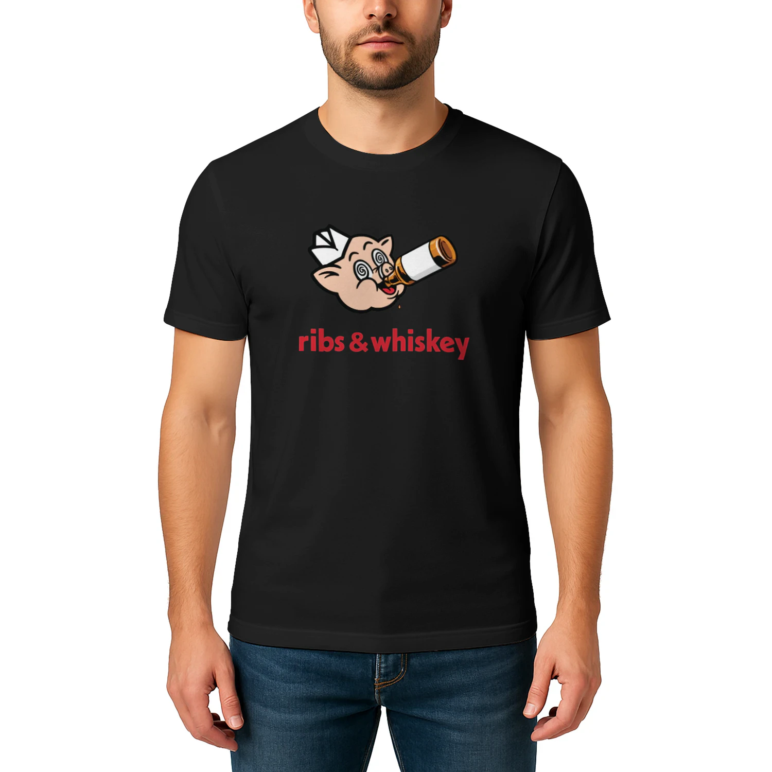 Ribs & Whiskey Comfort Colors Graphic Shirt