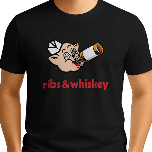 Ribs & Whiskey Comfort Colors Graphic Shirt
