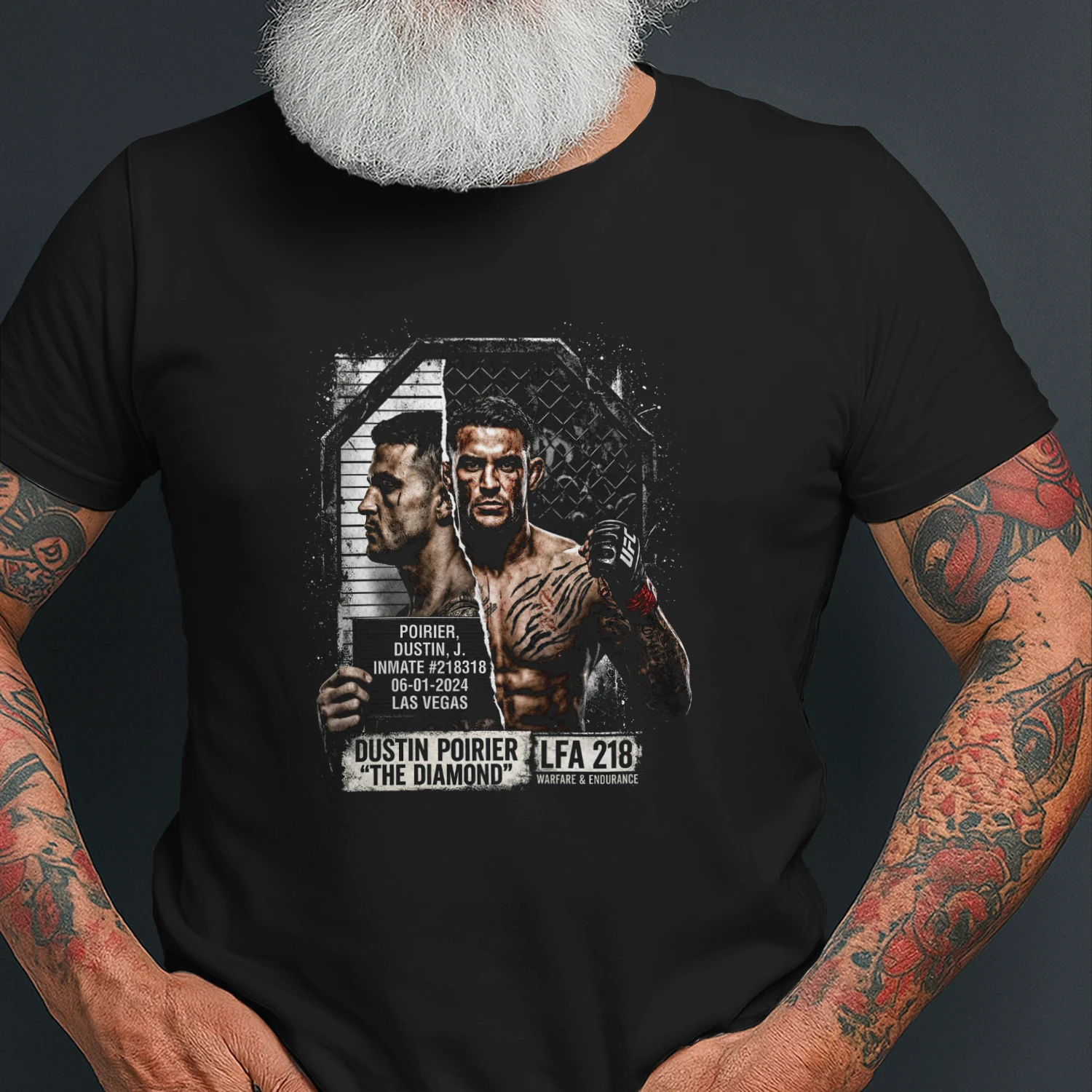 Dustin Poirier Its Gonna Be Bad Mugshot Heavy Cotton T-shirt