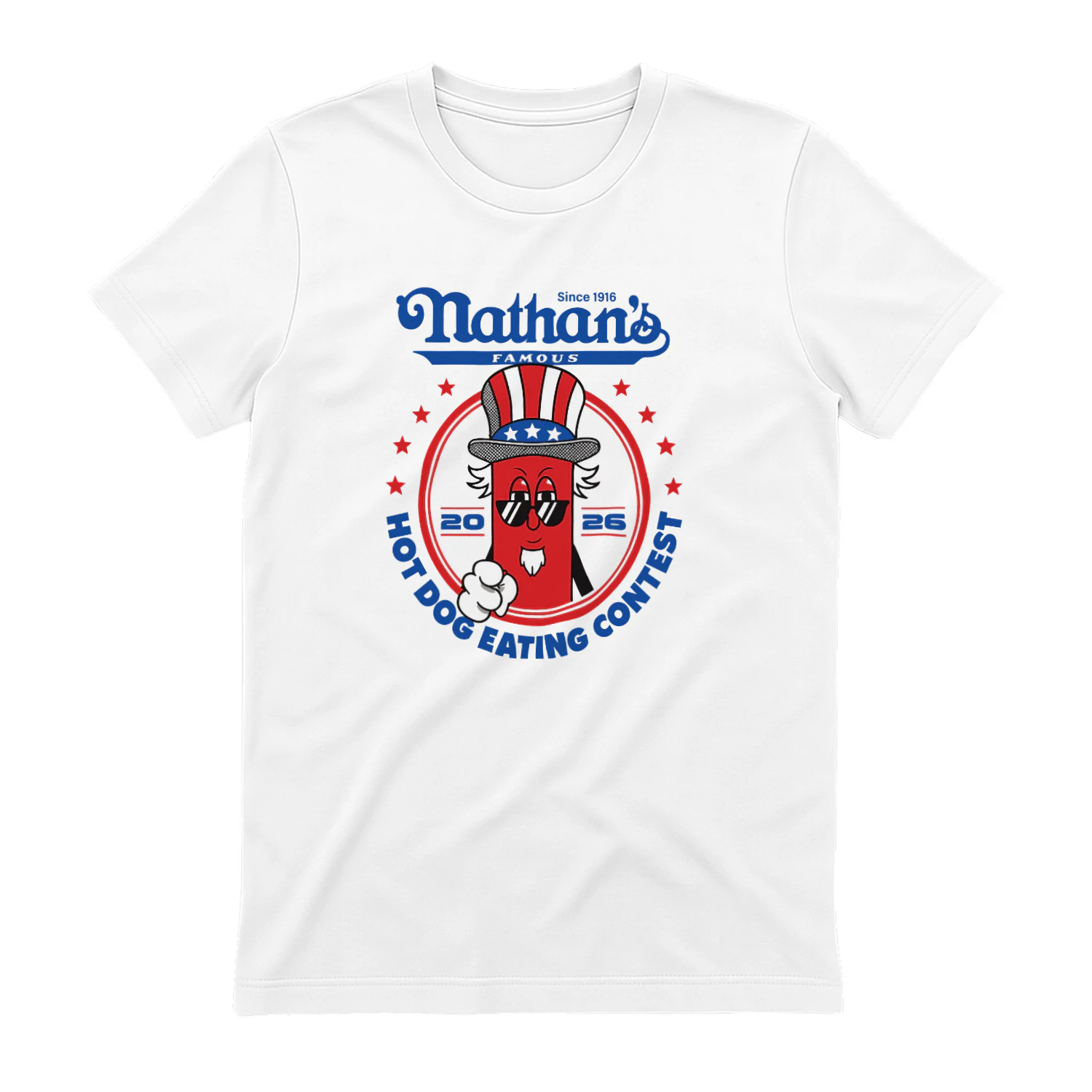 Joey Chestnut Wearing Since 1916 Nathan’s Famous Hot Dog Contest 2026 Shirt