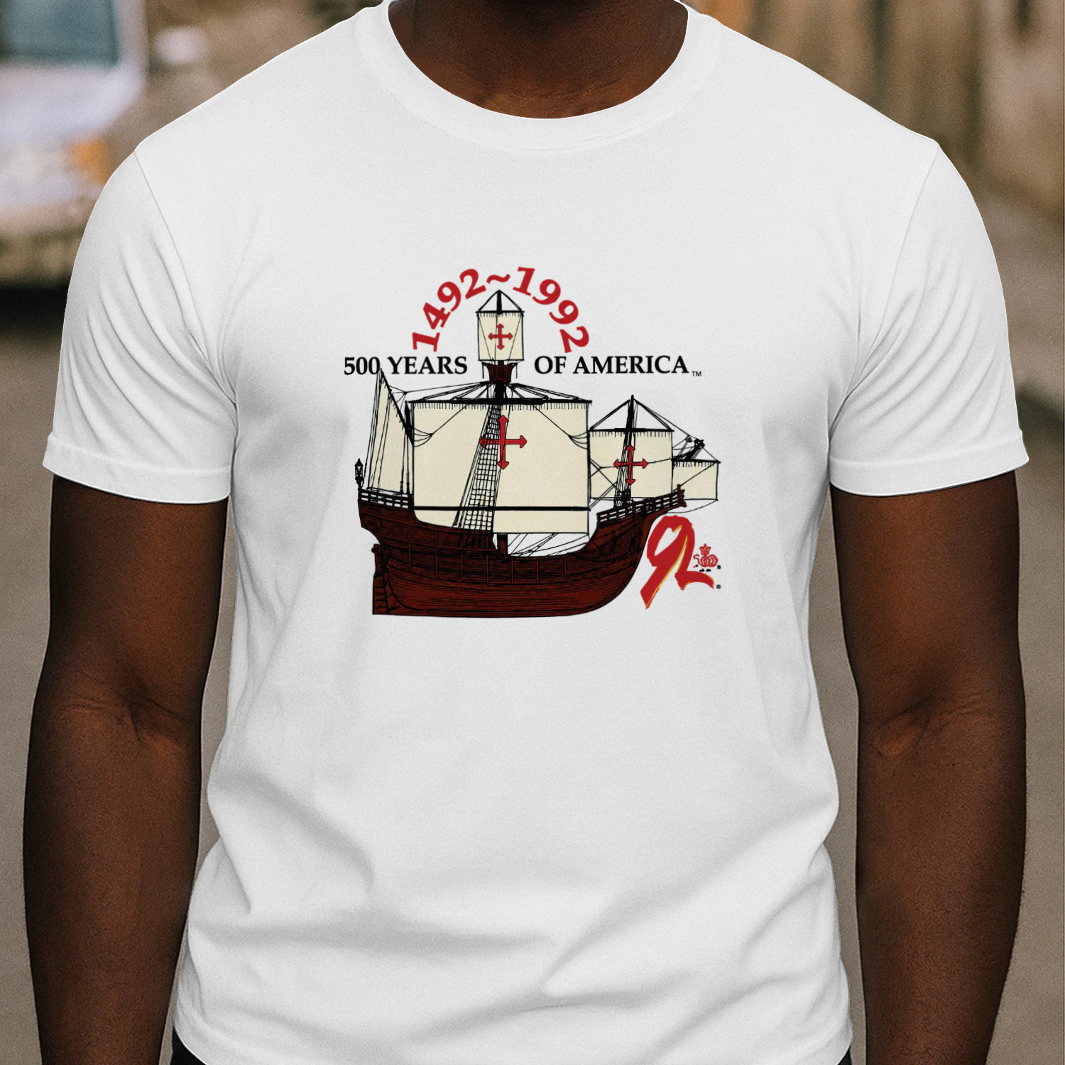 LaBeouf Christopher Columbus 1492-1992 500 Years of America Ship Shirt
