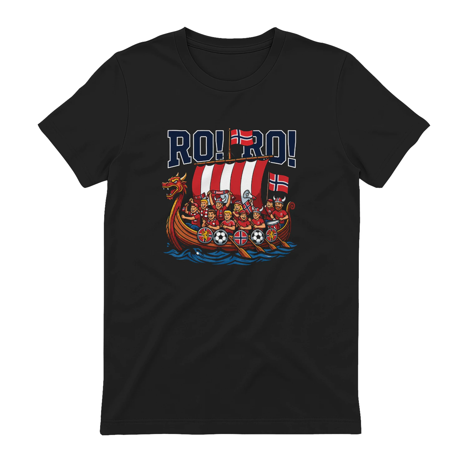 RO RO Norway Viking Ship Soccer Shirt