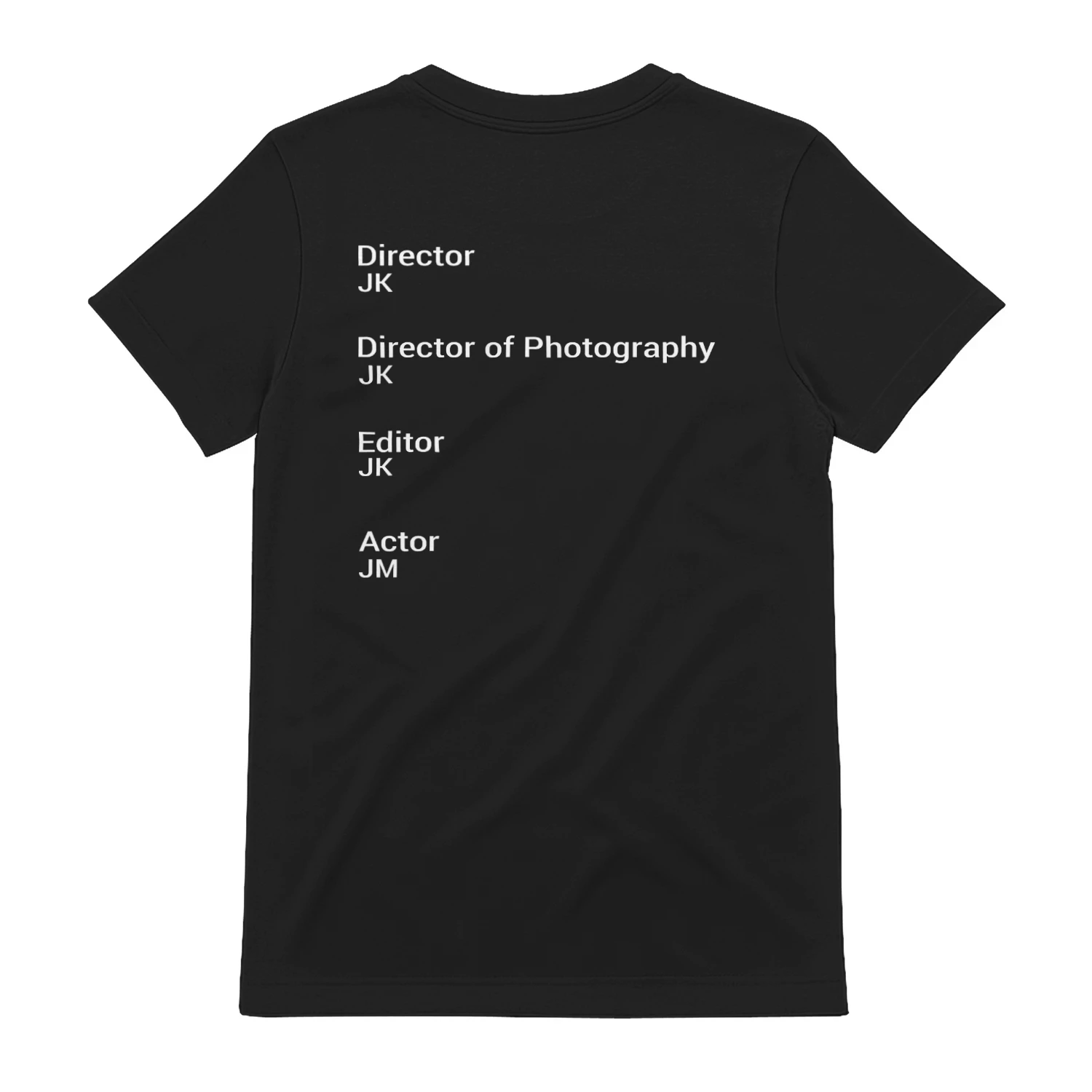 Director JK Director Of Photography JK Editor JK Actor JM Shirt