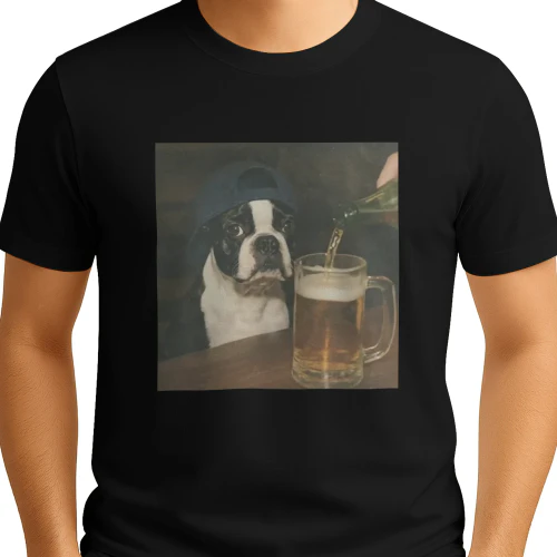 Dylan Crews Boston Terrier Drinking Beer Shirt