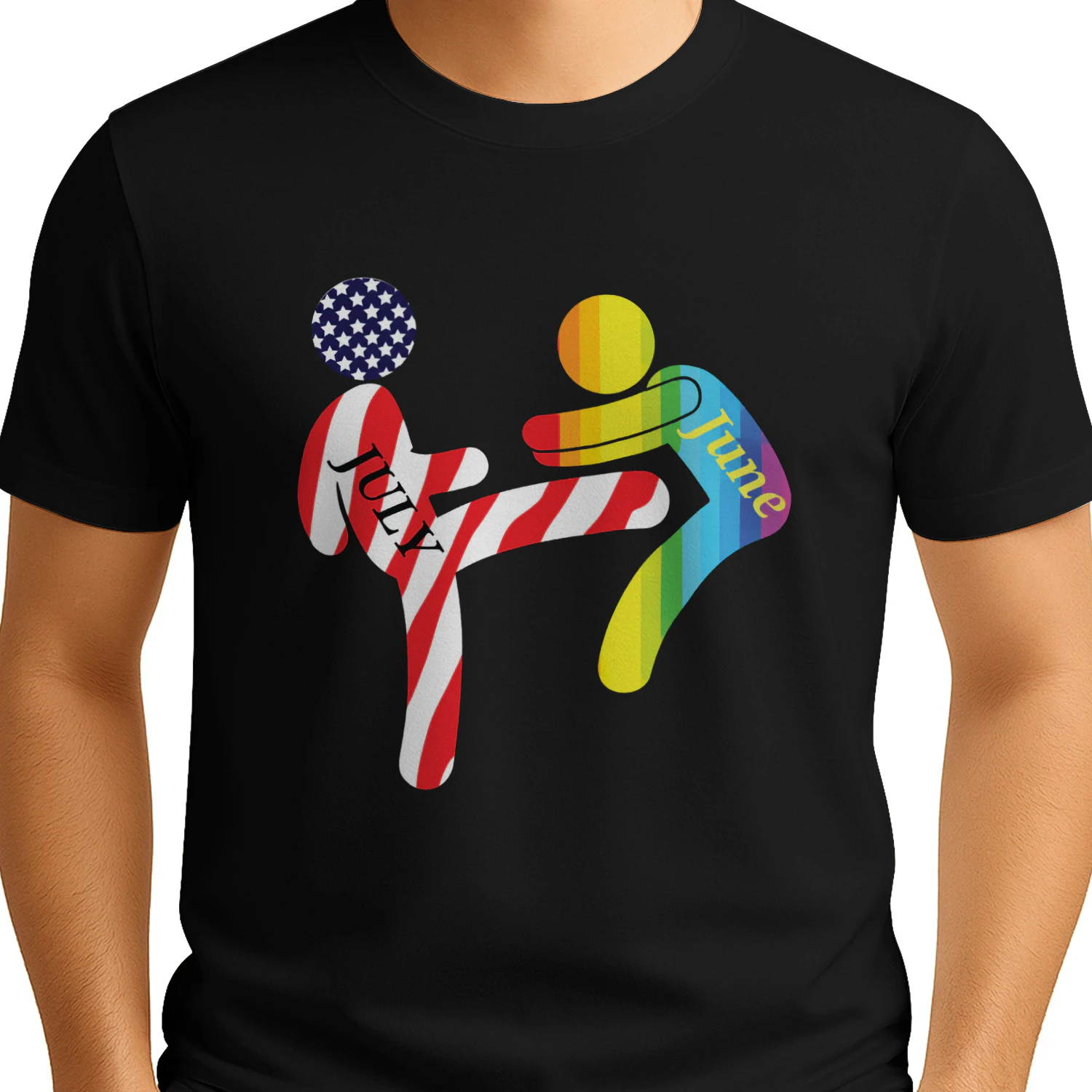 July Independence Kick June Pride Month Shirt