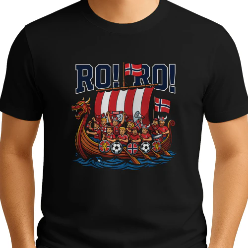 RO RO Norway Viking Ship Soccer Shirt